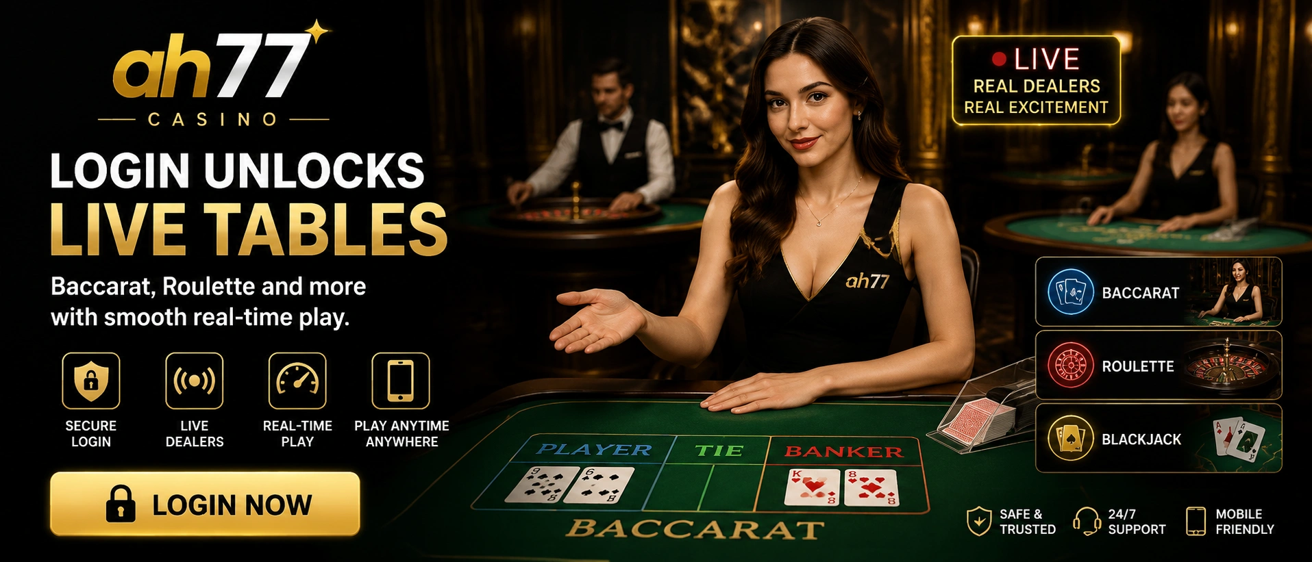 Mobile friendly live casino table preview